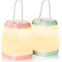 2 Pack LED Camping Lights, Battery Powered LED Camping Lantern with 3 Modes, Portable Night Light for Tent, Hiking, Emergency, Backpacking, Indoor and Outdoor Use (Large)