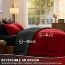 FUANNA Full Size Comforter Sets 7 Pieces, Reversible Bed in a Bag Full with All Season Premium Comforter, Bedding Sets Includes Comforter, Flat Sheet, Fitted Sheet, Pillowcases & Shams, Red & Black
