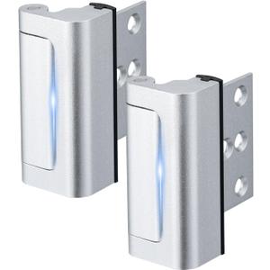 Husfunov 2 Pack Home Security Door Lock,Childproof Door Reinforcement Lock,with 3" Stop Withstand 800 lbs,for Inward Swing Doors,Night Kids Safety Metal Flip Lock Deadbolt Latch (Silver)