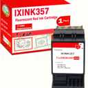 IXINK357 Compatible for IXINK357 Red Ink Cartridge for IX3 IX5 IX7 Pro Series IX-3 IX-5 IX-7 IX-7 Pro Mailing Systems Postage Meter IXINK357 Fluorescent Red Printer Ink Cartridge for Postage Machines