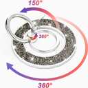 4 x Magnetic Phone Ring Holder for magsafe, Glitter Magnetic Grip Compatible with iPhone 17 16 15 14 13 12 Pro max,Pro,Plus,Mini Mag Safe Pixel 10 Series,Adjustable Kickstand,Starlight