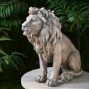 Garden Outdoor Statues Lion Statue 20Inch Garden Decor Statue Antique Lion Stone with Long Hair Outdoor Indoor Figurine Gift Decoration for Home Dcor Patio Yard 20 * 9.5 * 19.5 inch