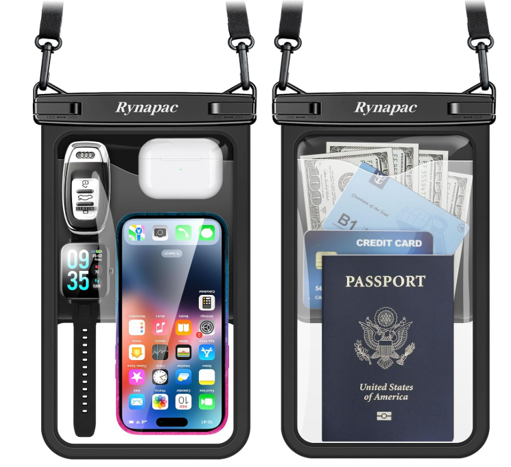 [Up to 10"] Large Waterproof Phone Pouch Bag - 2 Pack IPX8 Waterproof Phone Case for iPhone 17 16 15 Pro Max Galaxy S25 S24 Ultra, Touchscreen & Underwater Photography, Beach Cruise Travel Essentials