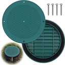 12" Heavy Duty Cover Lid for Corrugated Pipe HDPE Septic Tank Lid Cover, UV Resistant, Skid Proof Surface, Airtight Foam Gasket Included, with Security Screws, Green
