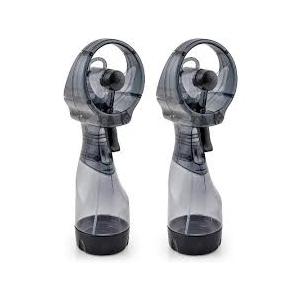O2COOL Deluxe Water Misting Fan Portable Handheld Mist Sprayer (Black), 2 Pieces