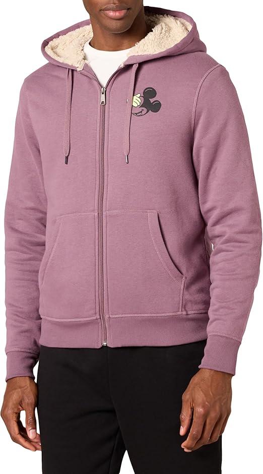 Disney | Marvel | Star Wars Men's Sherpa-Lined Full-Zip Hoodie Sweatshirts, Size S