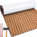 Duraaamo Boat Flooring EVA Foam 157"/ 118" x 47" Boat Decking Non Slip Marine Self Adhesive Carpet with Roller Ruler for Kayak Yacht Motorboat