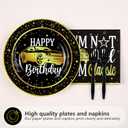 Grencian 96Pcs Classic Car Party Decorations Vintage Car Birthday Plates and Napkins Tableware Sets Old Theme Classic Party Favors for Adult Mens Racing Cars Theme Birthday Supplies Serve 24