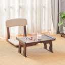 Japanese Floor Table, Small Coffee & Tea Table, Altar for Meditation, Low Table for Sitting on Floor, Wood Bed Tray With Foldable Legs, Laptop Desk, 19.7x11.8x9.1