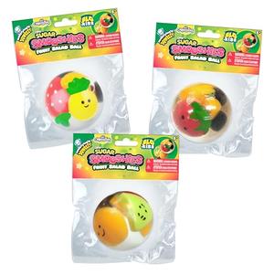ORB Curiosities Fruit Salad Sugar Smooshies Slow Rise Sugar Balls 3 Pack - Squishy, Stretchy, Fruit Filled Stress Ball Squishies for Play and Stress Relief - Sugar Ball Fidget Toys for Kids and Adults
