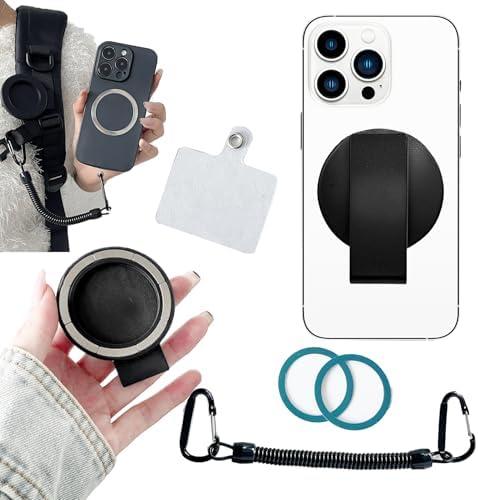 Ephoou Upgraded Magnetic Belt Clip with Anti-Theft Chain for Hiking, Travel, Outdoor, Detachable Strong N52 Magnetic Clip Compatible with iPhone, Samsung, Google, Moto & More XT2