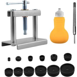 Watch Press Tool Set, Watch Back Case Closer for Closing The Cover, Watches Back Remover Battery Replacement Repair Kit with Round Dials 16 to 50mm (Multi)