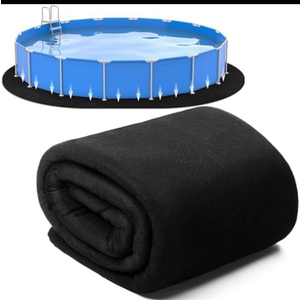 Tinideya Oval Pool Liner Pad Strong Durable Puncture Resistant Floor Mat Polyester Geotextile Above Ground Pool Accessories Delicate Floor Pad for Swimming Pools Bath, Black (15 x 30 ft)
