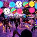 17Pcs 80s Party Decorations, Retro Disco Paper Lanterns for 1980s Theme Birthday, Home Hanging Decor