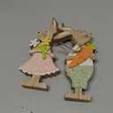 Easter Table Decorations Bunny Tiered Tray Decor Wooden Bunny Block Signs Gifts Happy Easter Centerpiece for Tables Wood Rabbit Tabletop Signs for Kitchen Home Shelf Office Decor