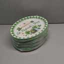 ceiba tree 30pcs St. Patrick's Day Oval Paper Plates Shamrock Green Disposable Plates Tableware Happy St. Patrick's Day Party Dinner Supplies