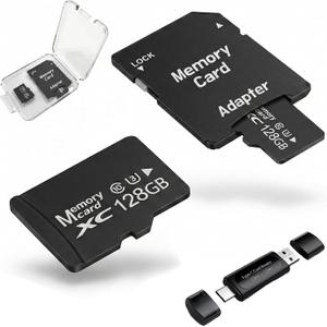 2-Pack 128GB MicroSDXC Memory Cards with SD Adapter & USB Reader, U3 V30 Standard Speed, High-Endurance TF Cards for Dash Cam & Security Camera, 4K Ready