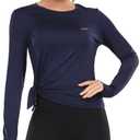 TZDNI Long Sleeve Workout Tops for Women UPF 50+ UV Protection Sun Shirts Quick Dry for Running Hiking with Thumb Hole L
