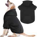 Dog Sweaters for Large Dogs Dog Hoodie Fleece Pet Sweater Soft Clothes Sweatshirt with Pocket Pet Hoodie for Large Dogs, Black, Large