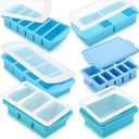 Zhehao 6 Pack Silicone Freezer Molds for Soup with Lids, 1/5, 1/2, 1 and 2 Cup Silicone Freezer Trays, Meal Prep, Food Storage for Storing Soups, Sauces, Juices, Smoothie Prep and More(Green)