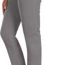 Hiverlay Womens Golf Pants Stretch Work Ankle Pants with Pockets Quick Dry Straight Business Casual Hiking Pants (Small, Grey)