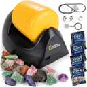 National Geographic Starter Rock Tumbler Kit - Durable Leak-Proof Rock Polisher - Complete Rock Tumbling Kit with 4-Stage Silicon Carbide Grit - Geology Hobby, Rocks & Crystals 