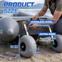 Boat Launching Balloon Wheels 12 x 7 Inch Detachable Transom Dolly for Small Boats, Stainless Steel Transom Dolly, 600lbs Capacity, 12in Inflatable Wide Tires for Sand, Durable & Versatile