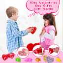 Budbof 28 Packs Valentines Day Gifts For Kids, Cute Mochi Squishy Toys and Valentines Cards with Hearts Box for School Boys Girls Exchange Gifts Classroom Prizes Valentine Party Favors