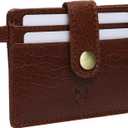 FOXHACKLE Slim Leather Card Holder for Men and Women with Key Ring | RFID Blocking Full Grain Leather Card Case Wallet | Minimalist Front Pocket Business Leather Card Holder.