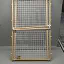 MidWest Homes for Pets Wire Mesh Pet Safety Gate, Pressure Mounted Dog Gate Measures 44 Inches Tall & Expands to 29-50 Inches Wide, Natural Wood & White Powder Coated Wire Mesh (Large)