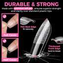 UNA GELLA Extra Short Square Oval Nail Tips 216pcs Pre-shaped Half Matte Square Round Gel Nail Tips Full Cover Squoval Clear Acrylic Fake Nails for Press on Nail Extensions Home DIY Salon 12 Sizes