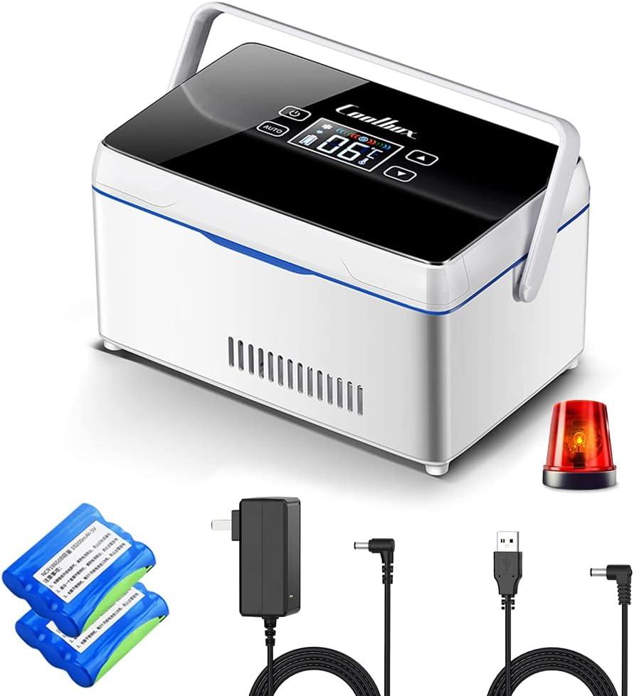 Upgraded version Insulin Cooler Case portable Diabetic cooler Box Mini Drug Refrigerator Keeping Cooling 2-8 with handle, alarm & USB Chargerable1 layer Celsius temperature
