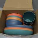 20PCS Wheat Straw Dinnerware Sets, DQELFA Reusable Kids Toddler Plates and Bowls Sets, Unbreakable Lightweight Kids Dish Set, Microwave and Dishwasher Safe