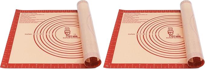 Non Stick Pastry Mat for Rolling Dough Fondant Pie Crust, Macaron Silicone Baking Mat for Mat Extra Large Silicone Mats for Baking Cookie Cakes Pizza Candy Bread