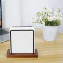 2PCS Napkin Holder for Table, Paper Towel Holder With Iron Wooden Standing Napkin Dispenser for Kitchen Dining s Paper Mail Bills Suitable for Dining Room, Restaurant (2)