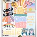 Case for iPhone 13 Pro Max with Aesthetic Design,Good Vibes Positive Quote Collage Pattern for Men Women,Clear Slim Soft TPU Bumper Case,6.7(Good,13pm)