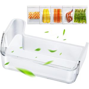 DA97-12653A Refrigerator Door Shelf Bin(Left Bottom) Compatible with Samsung RF263beaesr,RF265beaesg,RF265beaesr,RF263teae,Replaces: 3973523 AP5622629 PS4176656 EAP4176656 With 20 Food Storage Bags