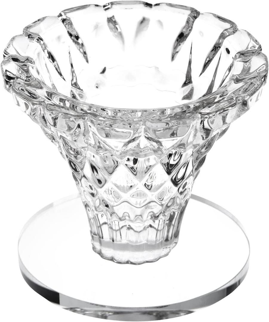 Okuna Outpost Set of 12 Glass Candlestick Holders- Small Taper Candle Holders for Wedding, Table Centerpieces, Home and Party Dcor (2.4 x 2.4 x 2.3 inches) - Candle Holder Table Decor