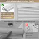 Boolegon No Drill Cellular Shades for Indoor Windows,Noise Reducing & Thermal Insulating Honeycomb Blinds,Cordless Free Stop Blackout Blinds Easy to Install,30.5" W x 64" H,Blackout White