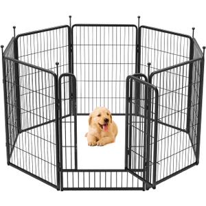FXW Rollick Dog Playpen for Yard, RV Camping, 40 inch 8 Panels for Medium and Large DogsPatented (40 inch)