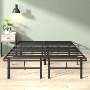 Zinus Rumi 14in Queen Metal Bed Frame, Quick Assembly SmartBase Mattress Foundation, Heavy Duty Sturdy Steel with No Box Spring Needed, Eco-Friendly Packaging, Black