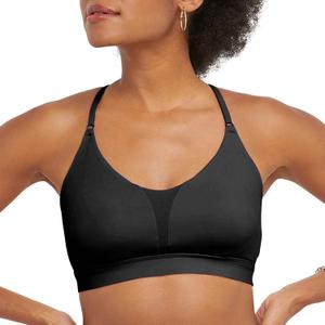 Champion Women's, Soft Touch, Moisture-Wicking, Light Support (Medium, Black)