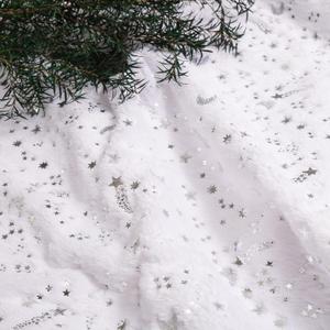 Christmas Tree Skirt 30" 36" 48" White Luxury Faux Fur Tree Skirt Stars Plush Tree Skirt for Christmas Tree Pencils Tree 906/Silver/78