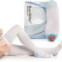 Doc Miller TED Hose Thigh High Anti Embolism Stockings for Women & Men, Hospital Style Surgical Stockings, Plus Size White Compression Socks 15-20mmHg, Support Hose with Inspection Hole, 1 Pair
