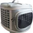 Pet Magasin Hard Cover Collapsible Cat Carrier - Pet Travel Kennel with Top-Load & Foldable Feature for Cats, Small Dogs Puppies & Rabbits (Military Gray)