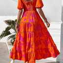 PRETTYGARDEN Women's 2026 Summer Maxi Dress Tie Straps Floral Beach Vacation Long Dresses Smocked Boho Sundress with Pockets (Pink Purple Floral, Small)