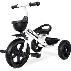 KRIDDO Kids Tricycles Age 24 Month to 4 Years, Toddler Kids Trike for 2.5 to 5 Year Old, Gift Toddler Tricycles for 2-4 Year Olds, Trikes for Toddlers, Sporty Styling, White