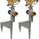 LIULO TOOL 4 Pack Zinc Alloy Impact Sprinklers for Yard, Pulsating Water Sprinkler Head on Spike Base, Adjustable Water Sprinklers for Large Area Patio Lawn Garden Irrigation