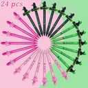 Sayglossy 24 Pcs Witch Pens Bulk Princess and Witch Pink and Green Gift Gel Pens for Friends Friendship Matching Office for Party Supplies Decorations Gift (Special Style)