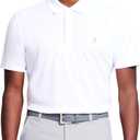 IZOD Men's Performance Golf Grid Short Sleeve Stretch Polo Shirt-Legacy (Large, Bright White)